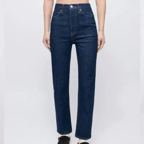RE/DONE 70s Ultra High Rise Stove Pipe Jeans - Picture 1 of 10